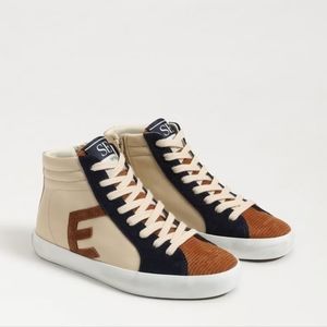 Sam Edelman Tan and Navy Kids Sneakers